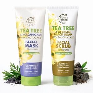 Petal Fresh Tea Tree Blemish Control 2-Pc Facial Mask & Scrub Set Salicylic Acid